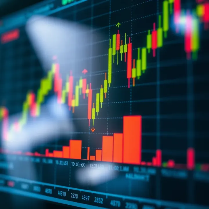 Chart illustrating application of binary options indicators with buy and sell signals