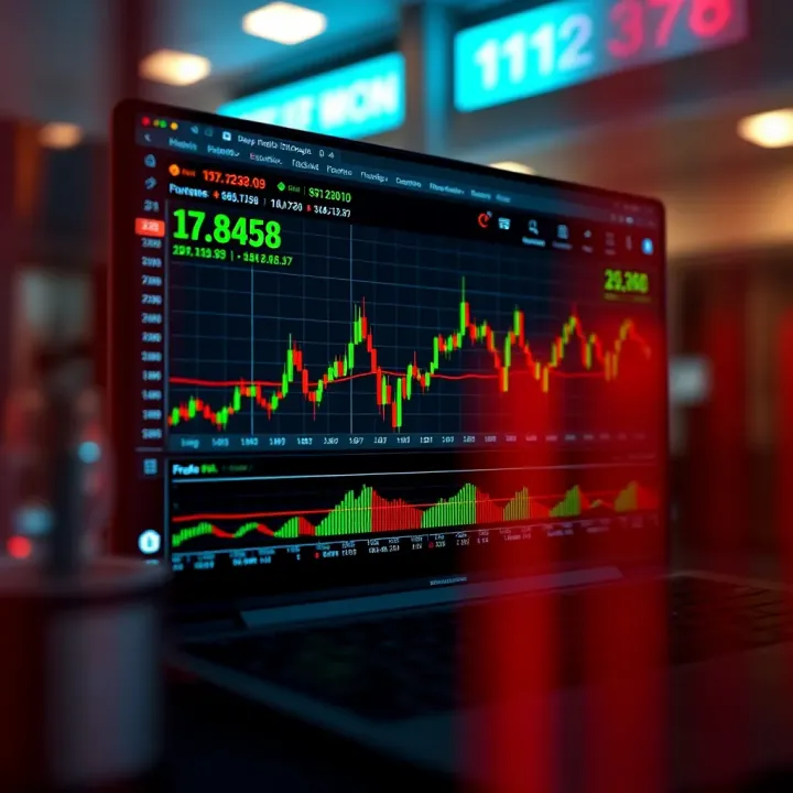 Dashboard view of a day trading software platform showing real-time stock charts and technical indicators