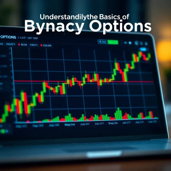 Graph illustrating the concept of binary options with financial chart elements