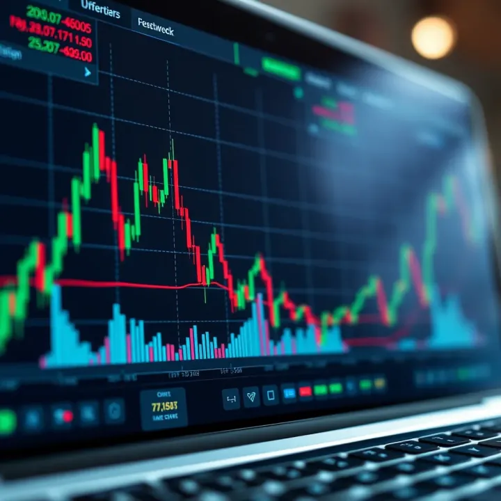 Graph showing binary options trading trends and market analysis