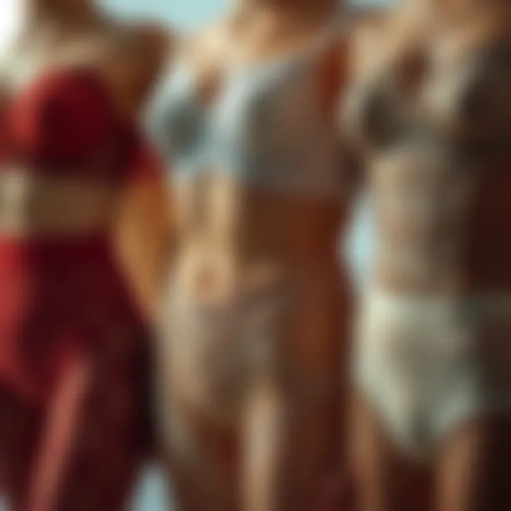 Detailed view of various intimate apparel designs showcasing fabric textures and innovative cuts