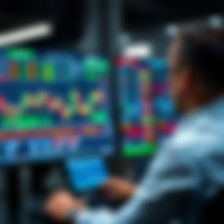 Automated trading system interface displaying binary options charts and signals