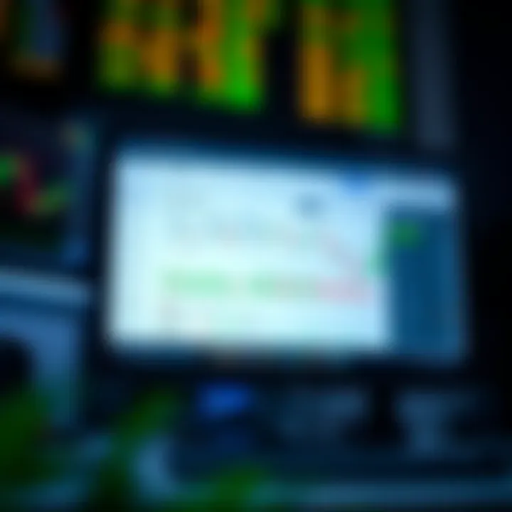 Computer screen showing a trading platform interface with an organized demo account dashboard