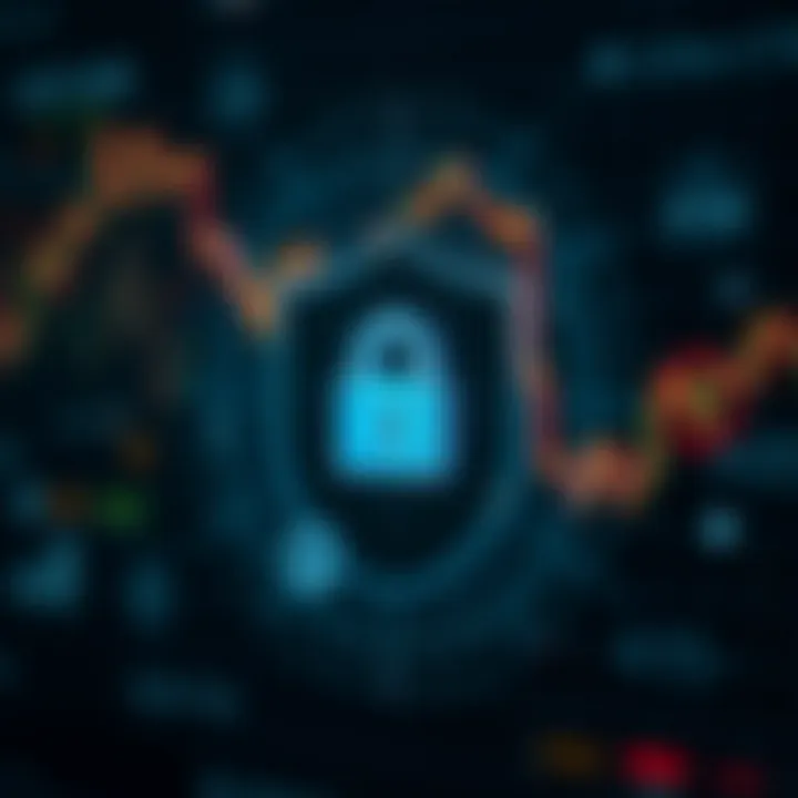 Ensuring Security in Binary Options Trading Platforms Shield symbol with digital elements representing security in binary options trading