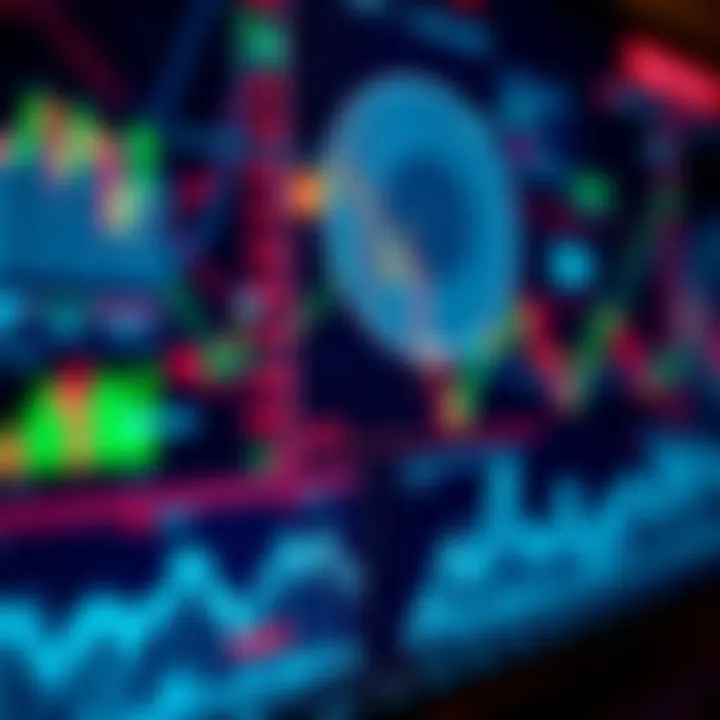 Illustration showing interconnected financial charts and graphs representing copy trading networks