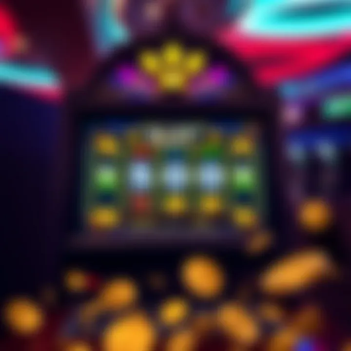 Illustration of a slot machine screen displaying a demo mode with virtual coins
