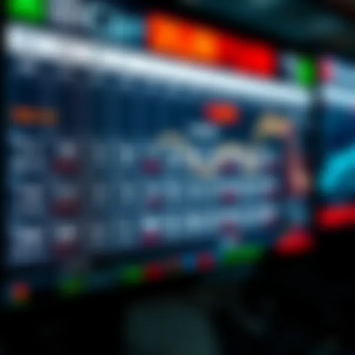 Economic calendar displaying upcoming financial events and data releases on a digital screen