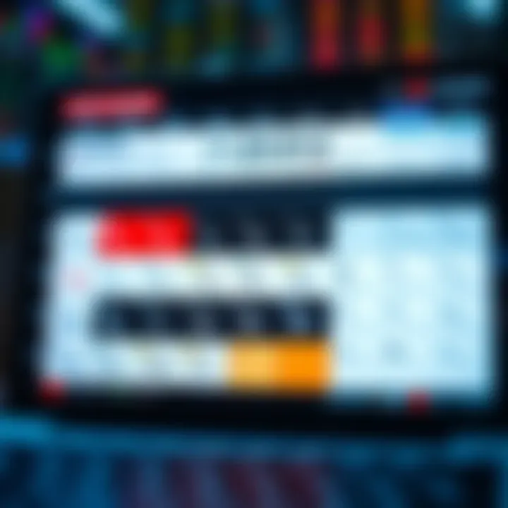 Forex economic calendar displaying key financial events and their impact on currency markets