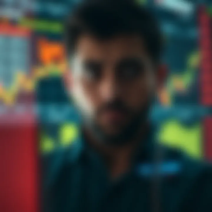 Graph showing economic indicators and their impact on financial markets with trader focus