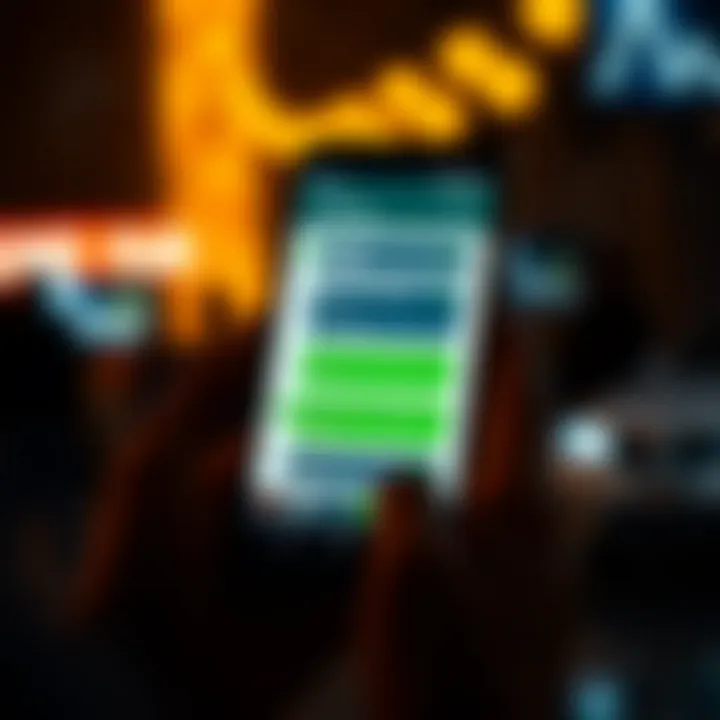 WhatsApp Group Focused on Binary Options Trading Signals Mobile phone displaying a WhatsApp chat with binary options trading signals