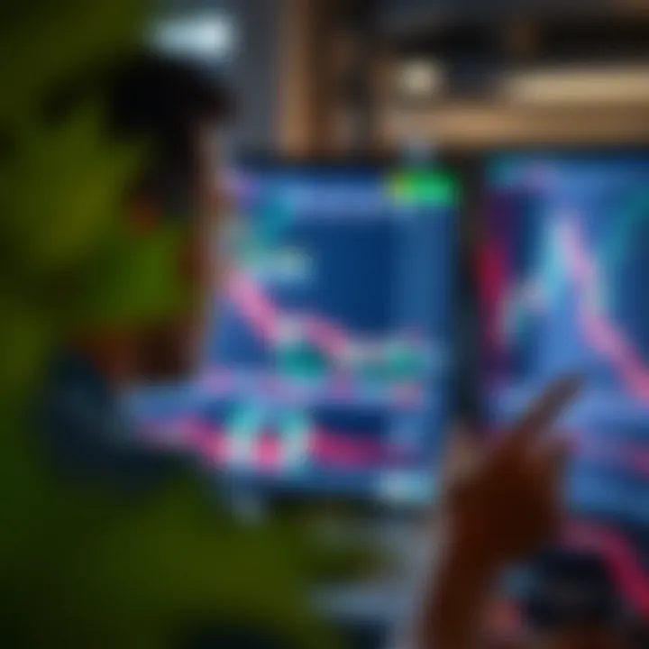 Trader analyzing price movements on a digital screen without using technical indicators