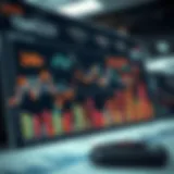 Graph depicting market trends and competitive analysis with various data points and charts