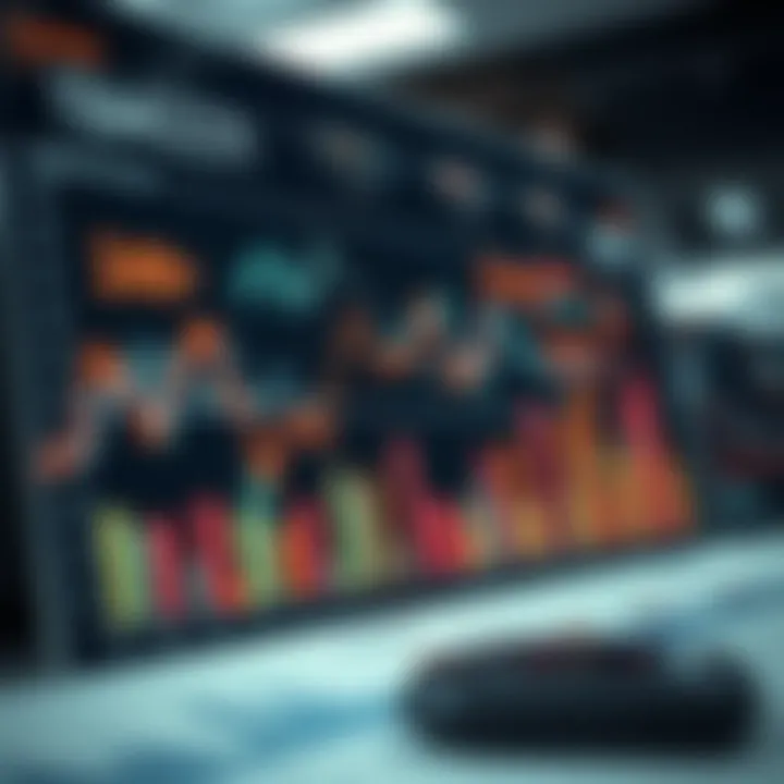 Graph depicting market trends and competitive analysis with various data points and charts