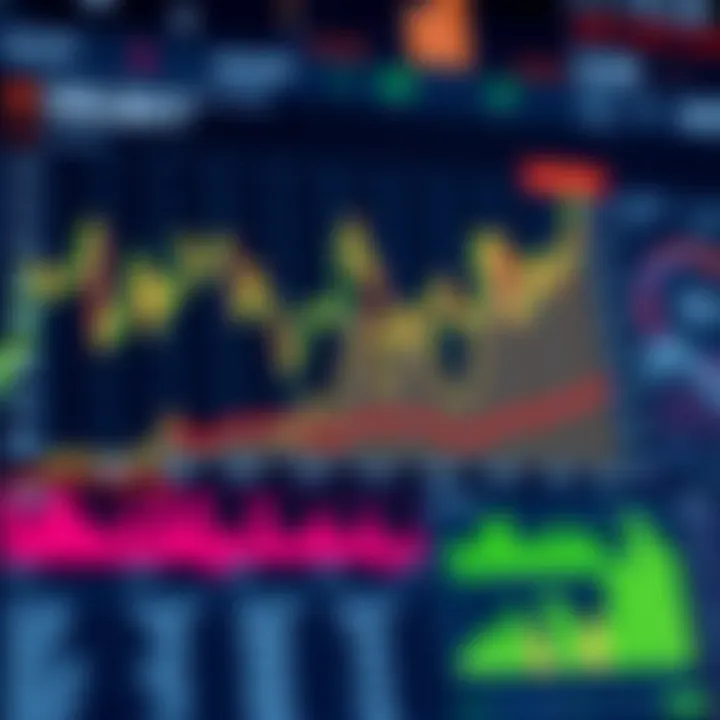 Graph showing market trends and data analysis on a digital dashboard