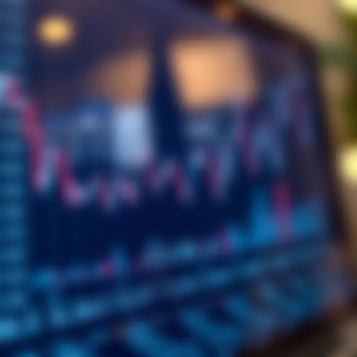 Graph showing market trends and data analysis with charts and figures