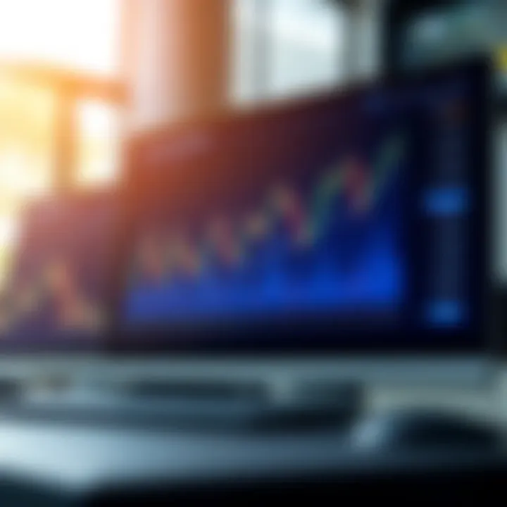 Graph showing market trends and data analysis on a digital screen