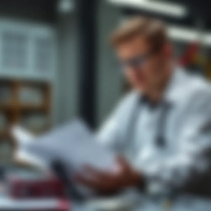 Using Credible Sources in Market Research Illustration of a researcher referencing multiple credible sources for a market study