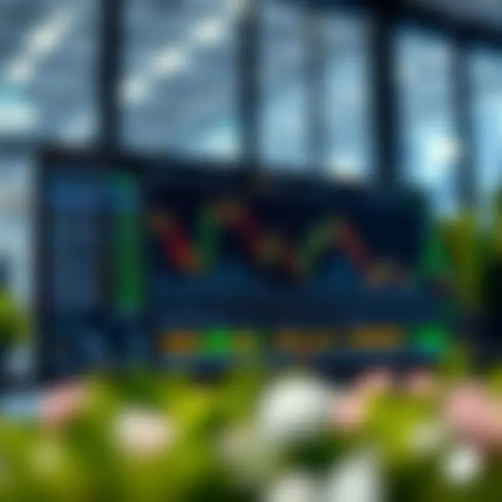 Simulated Stock Market Interface for Risk-Free Investing Conceptual graphic of risk-free investing using a simulated stock market interface