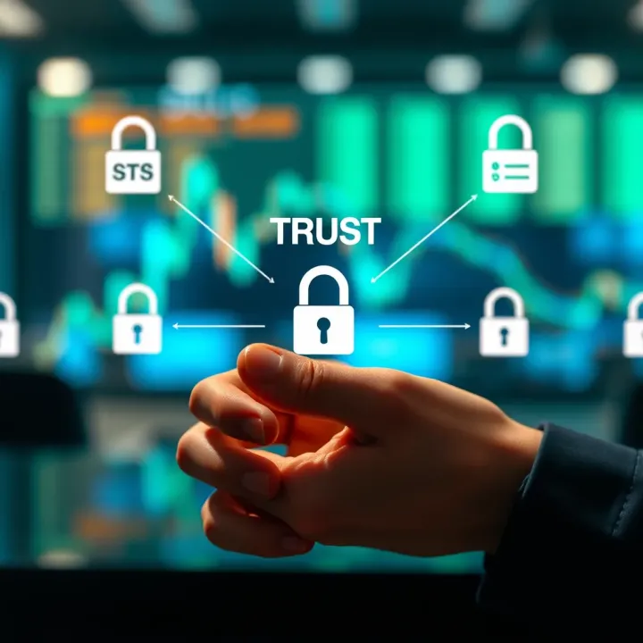 Visual representation of criteria for selecting a reliable binary options broker with trust and security icons