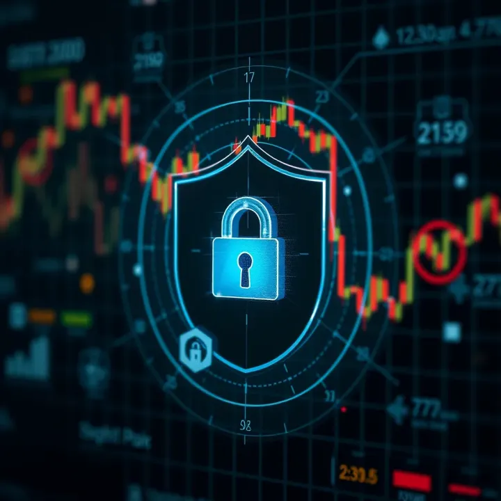 Shield symbol with digital elements representing security in binary options trading