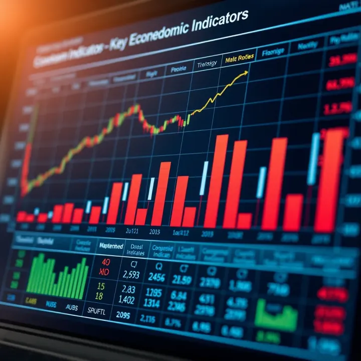 Chart showing various economic indicators impacting financial markets over time