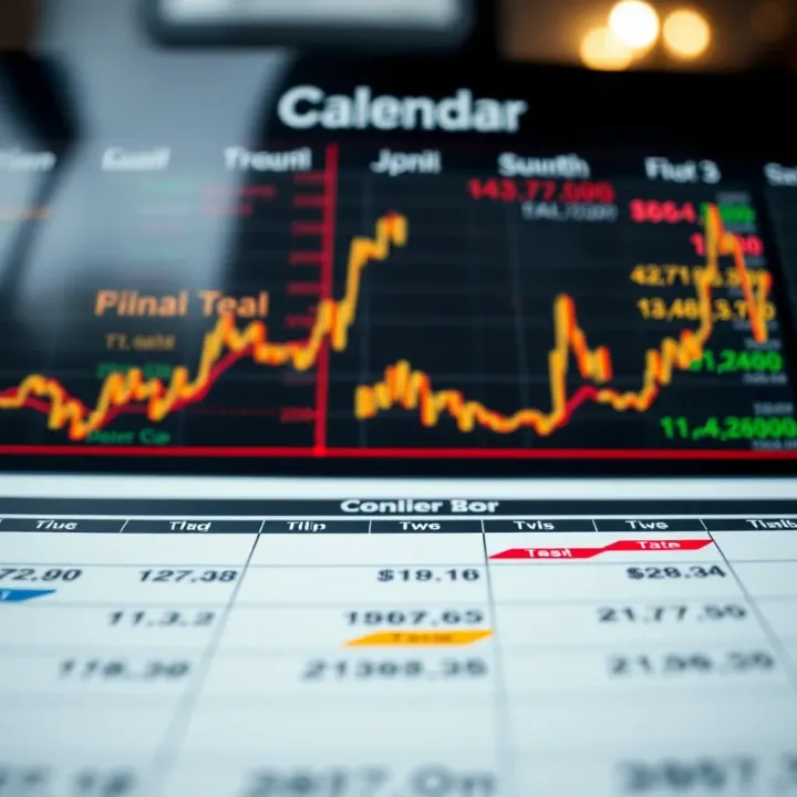 Detailed economic calendar with various financial indicators for the day