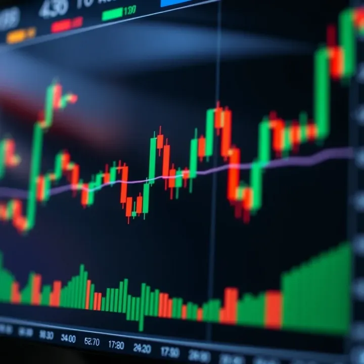 Chart showing candlestick patterns highlighting price action movements