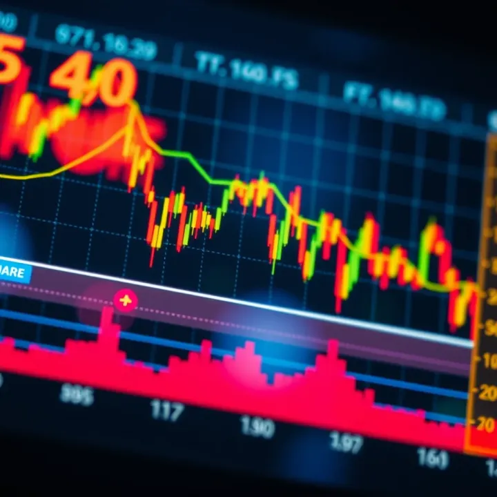 Currency Pair Fluctuations and Trading Activity in Forex Market Graph showing currency pair fluctuations and trading volumes in Forex market