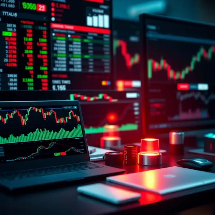 Illustration of digital tools and charts used for day trading analysis
