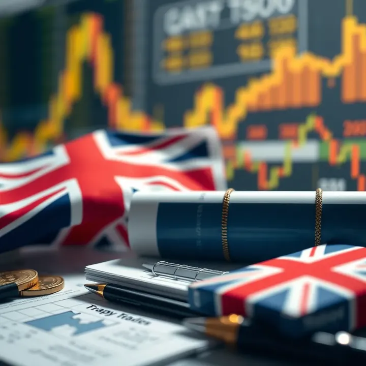 Financial regulation documents and British flag symbolizing trading compliance in the UK