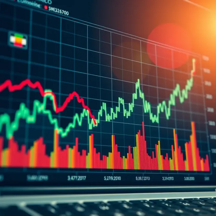 Financial chart displaying fluctuations and trends related to economic indicators