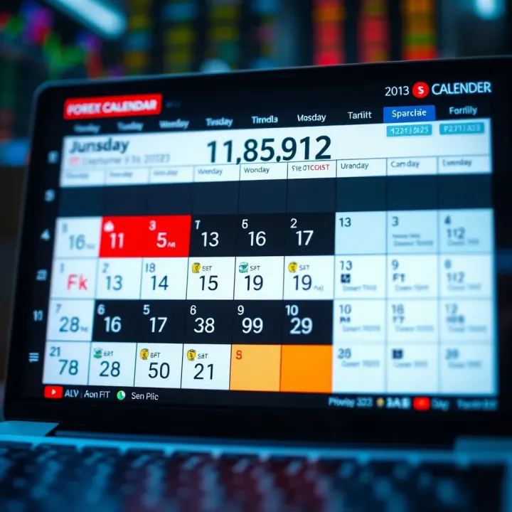 Forex economic calendar displaying key financial events and their impact on currency markets