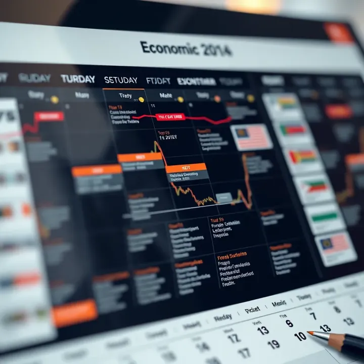 Illustration of an economic calendar highlighting key dates and events impacting investments
