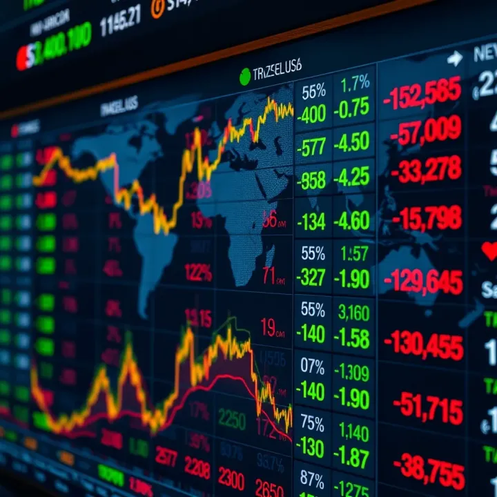 Global currency exchange rates displayed on a digital trading platform