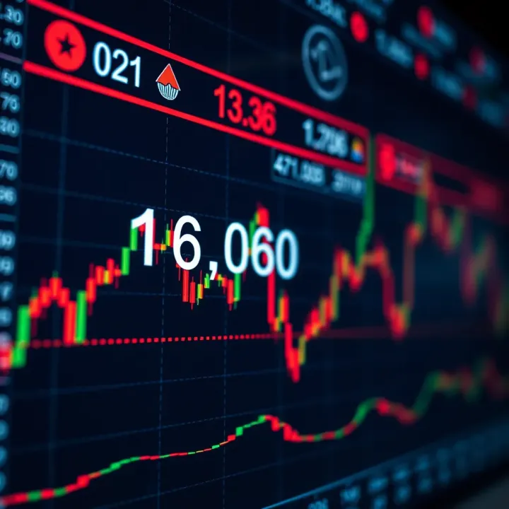Visual representation of global currency exchange rates fluctuating on a digital financial chart