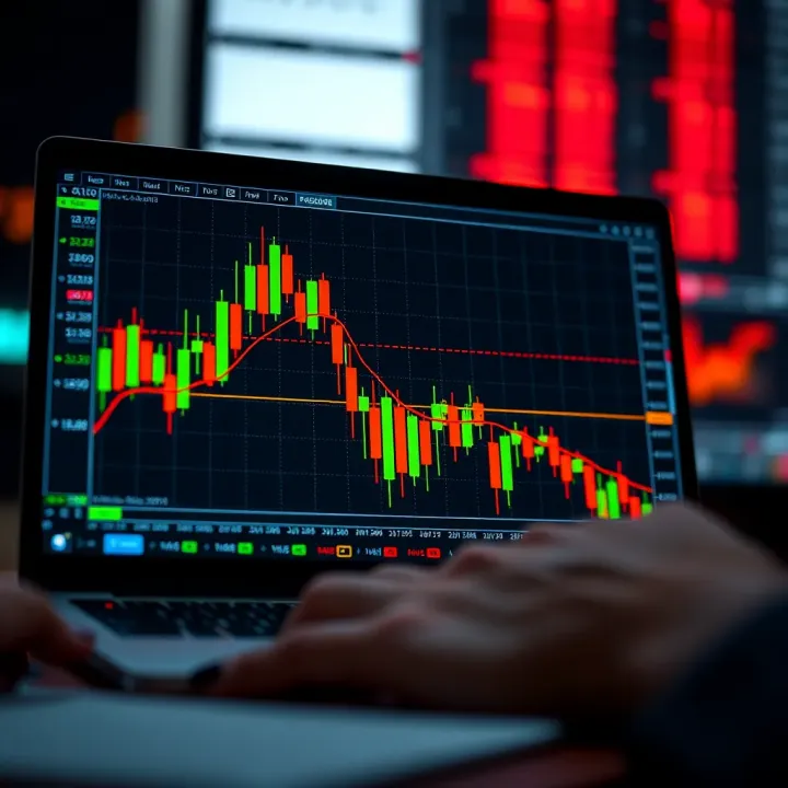 Graph displaying binary options signals generated by free software