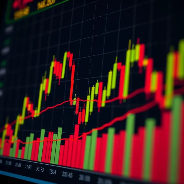 Chart displaying candlestick patterns used in binary options trading to analyze price movements