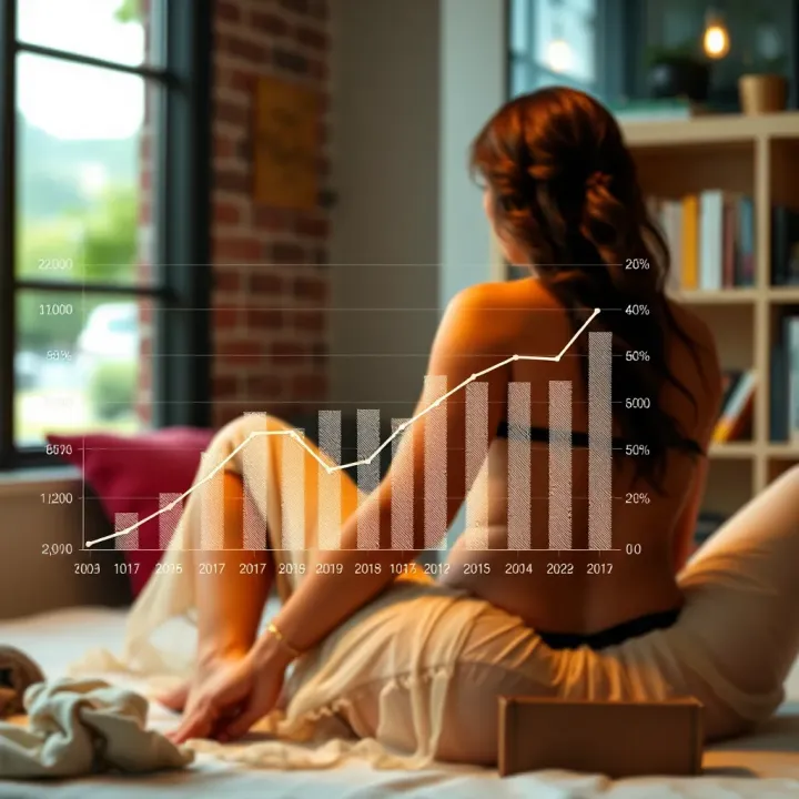Graph showing consumer behavior trends in the intimate apparel market