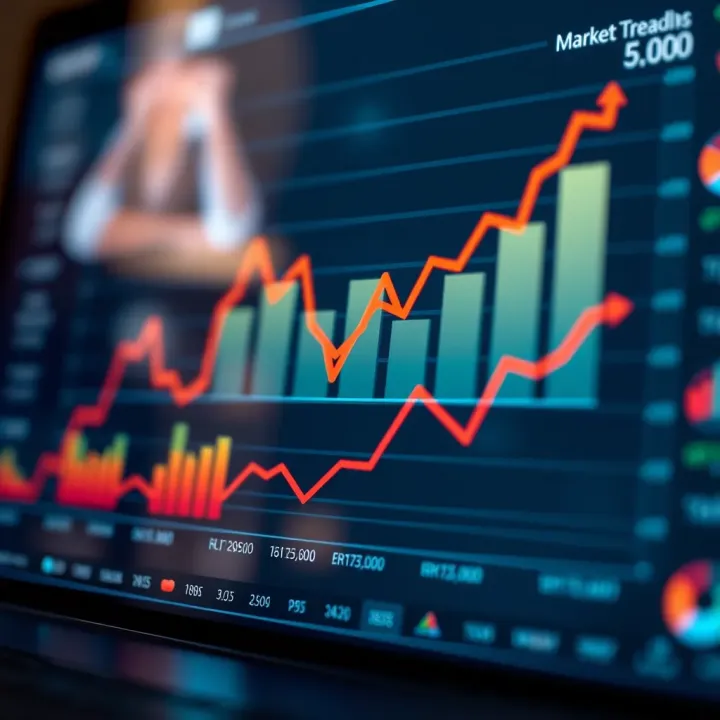 Graph illustrating market trends and competitor positioning