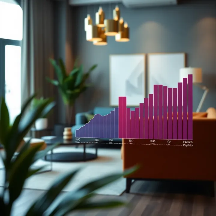 Graph illustrating consumer behavior and market segments in interior design