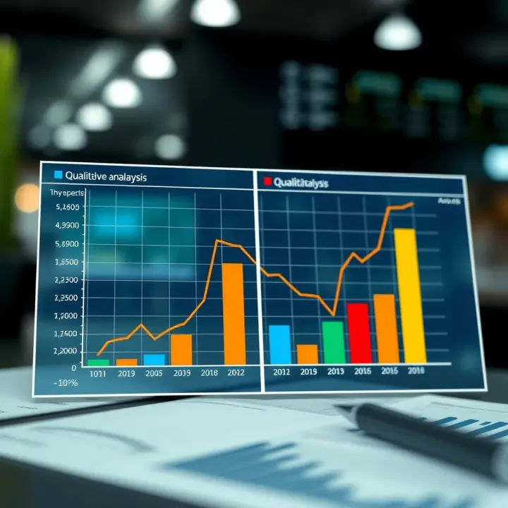 Graph showing comparison of qualitative and quantitative market analysis methods