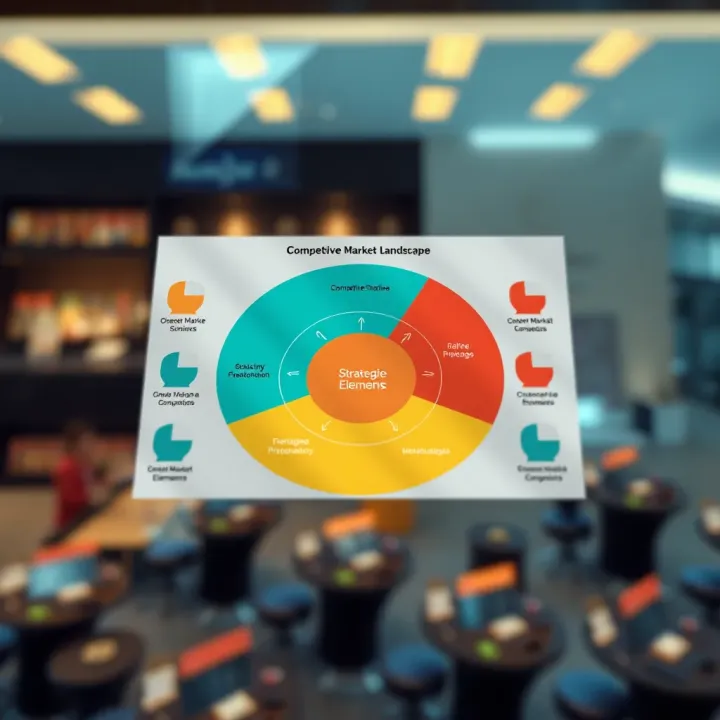 Diagram illustrating competitive market landscape with key strategic elements
