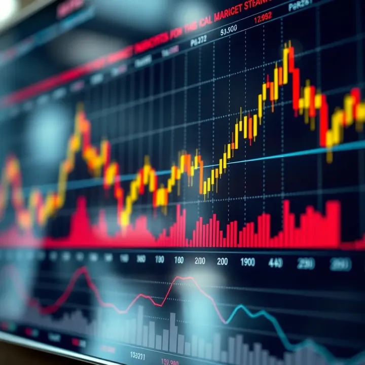 Graph showing stock market trends influenced by economic indicators and event outcomes
