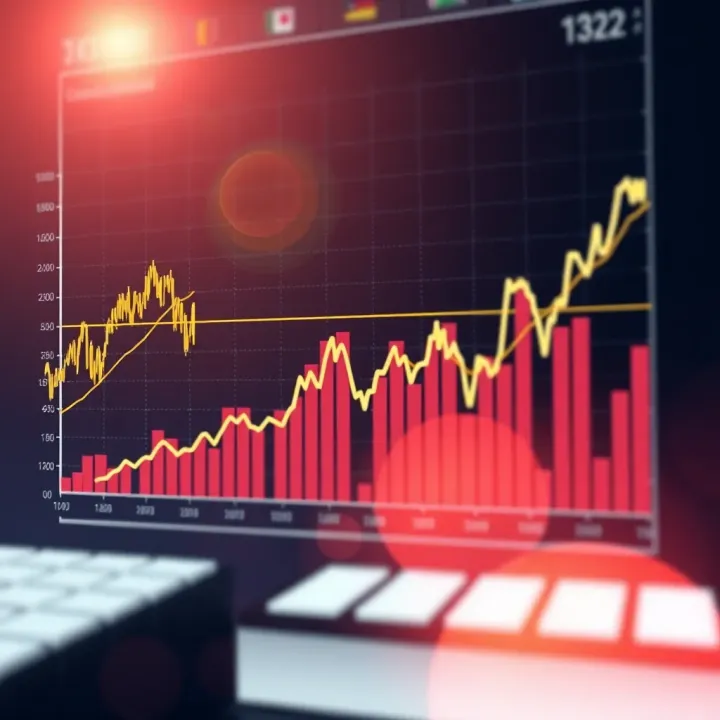 Graph showing trends and market reactions to important economic indicators