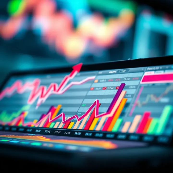 Graphical representation of market trends influenced by economic indicators