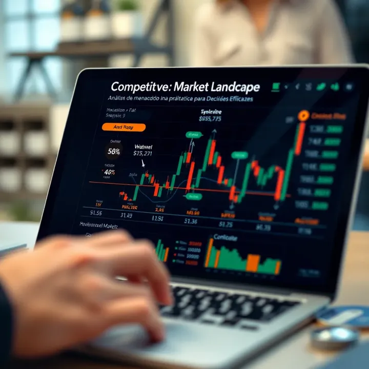 Diagram illustrating competitive market landscape with key indicators and data points