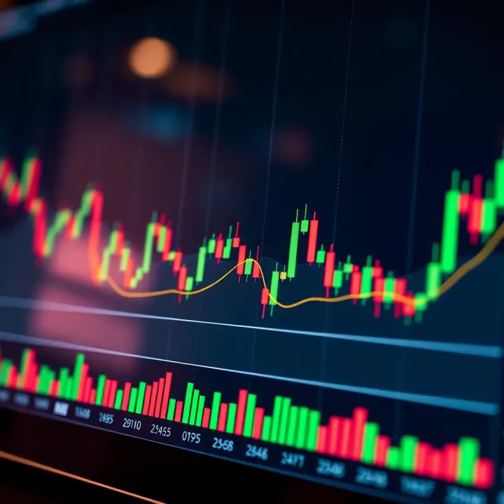 Graph showing price action candlestick patterns illustrating market trends without technical indicators