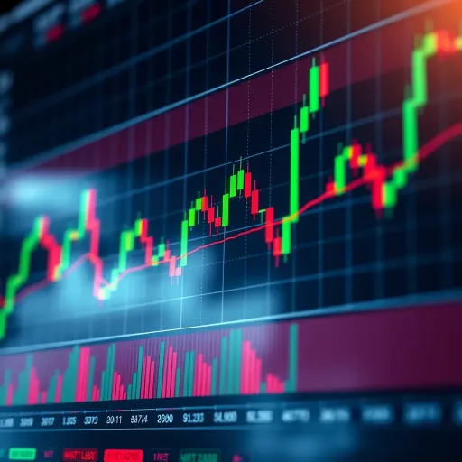 Chart displaying candlestick patterns and moving averages illustrating day trading strategy