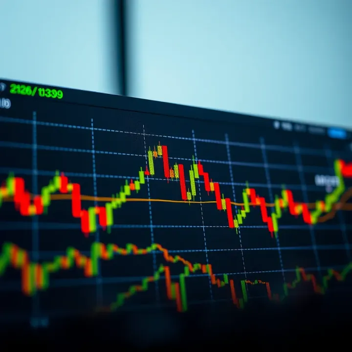 Graph showing binary options trading with risk management indicators