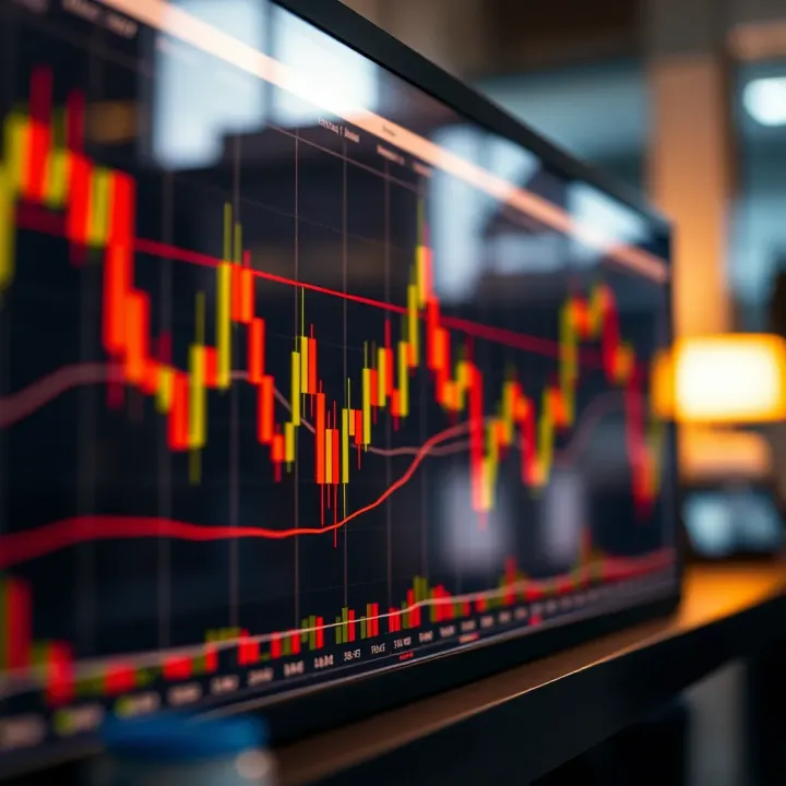 Chart showing candlestick patterns illustrating price movements in the market